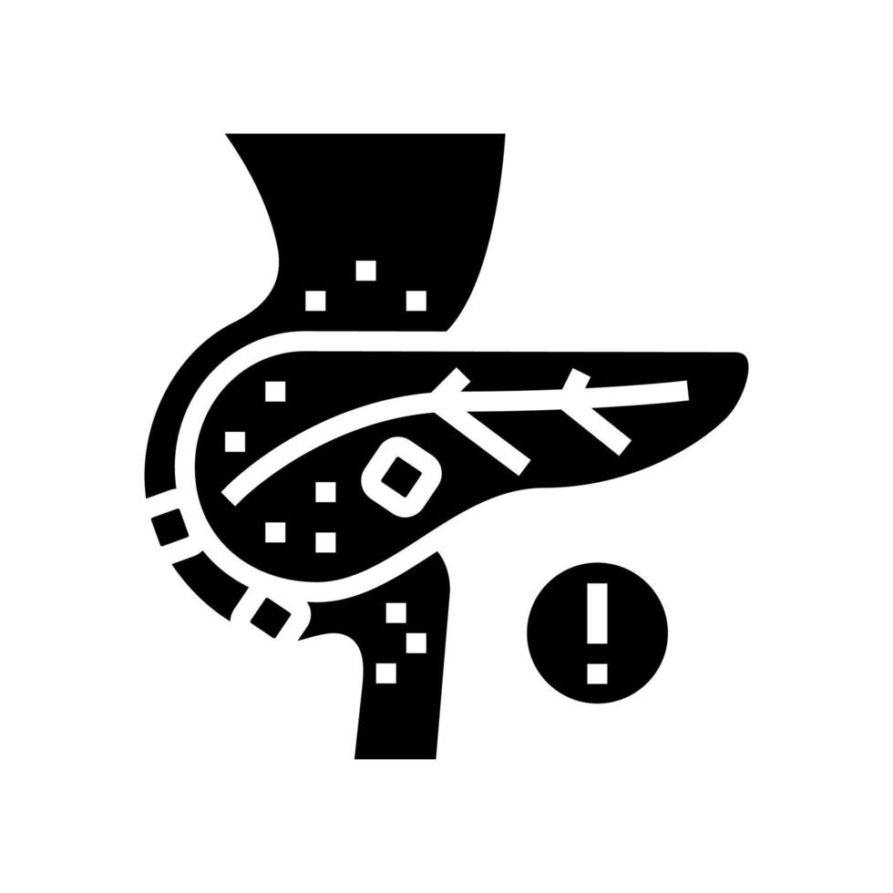 stenen in pancreas glyph pictogram vectorillustratie vector