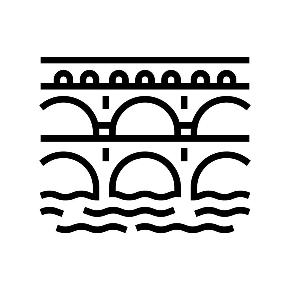 aquaduct oude rome bouw lijn pictogram vectorillustratie vector