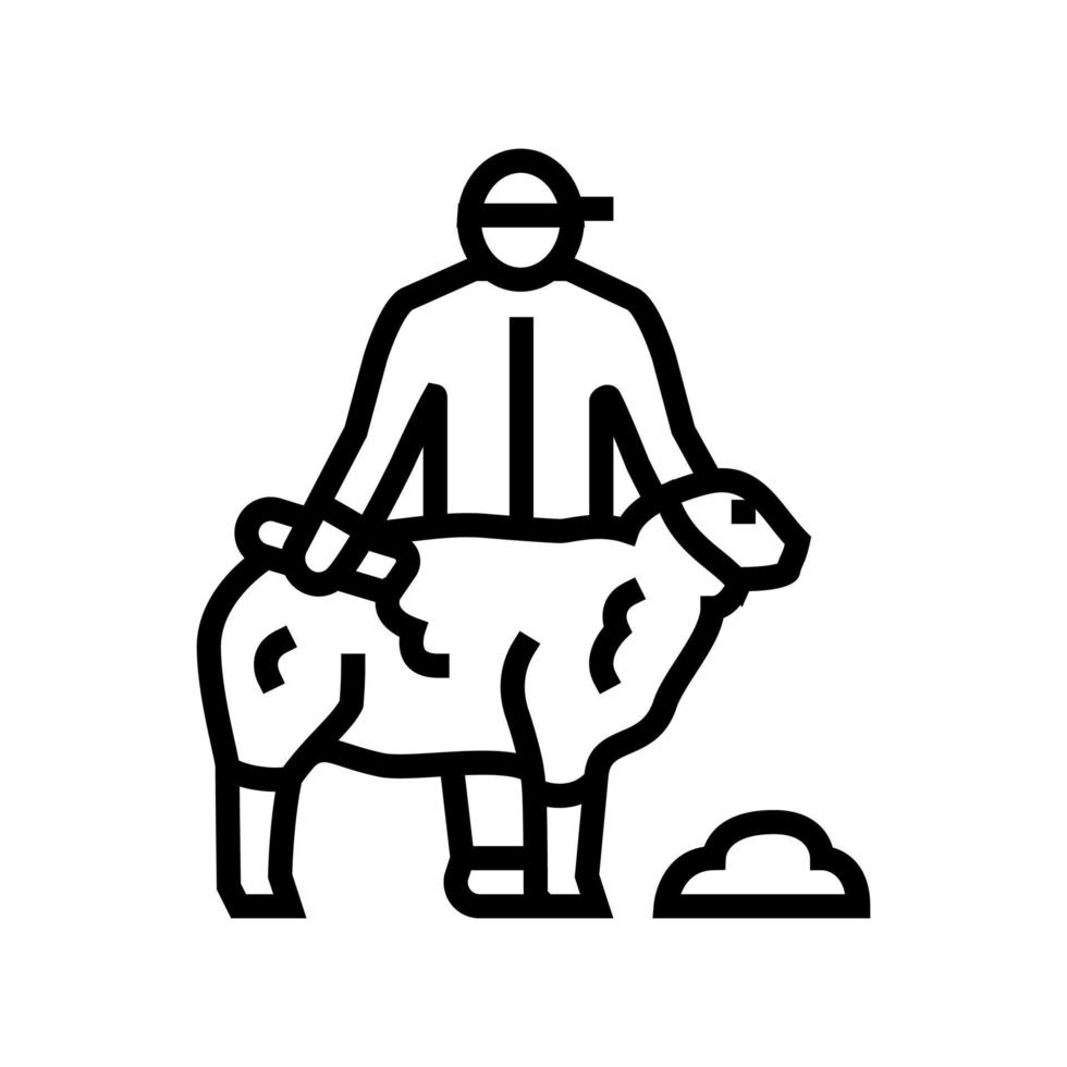 scheerbeurt schapen lijn pictogram vectorillustratie vector