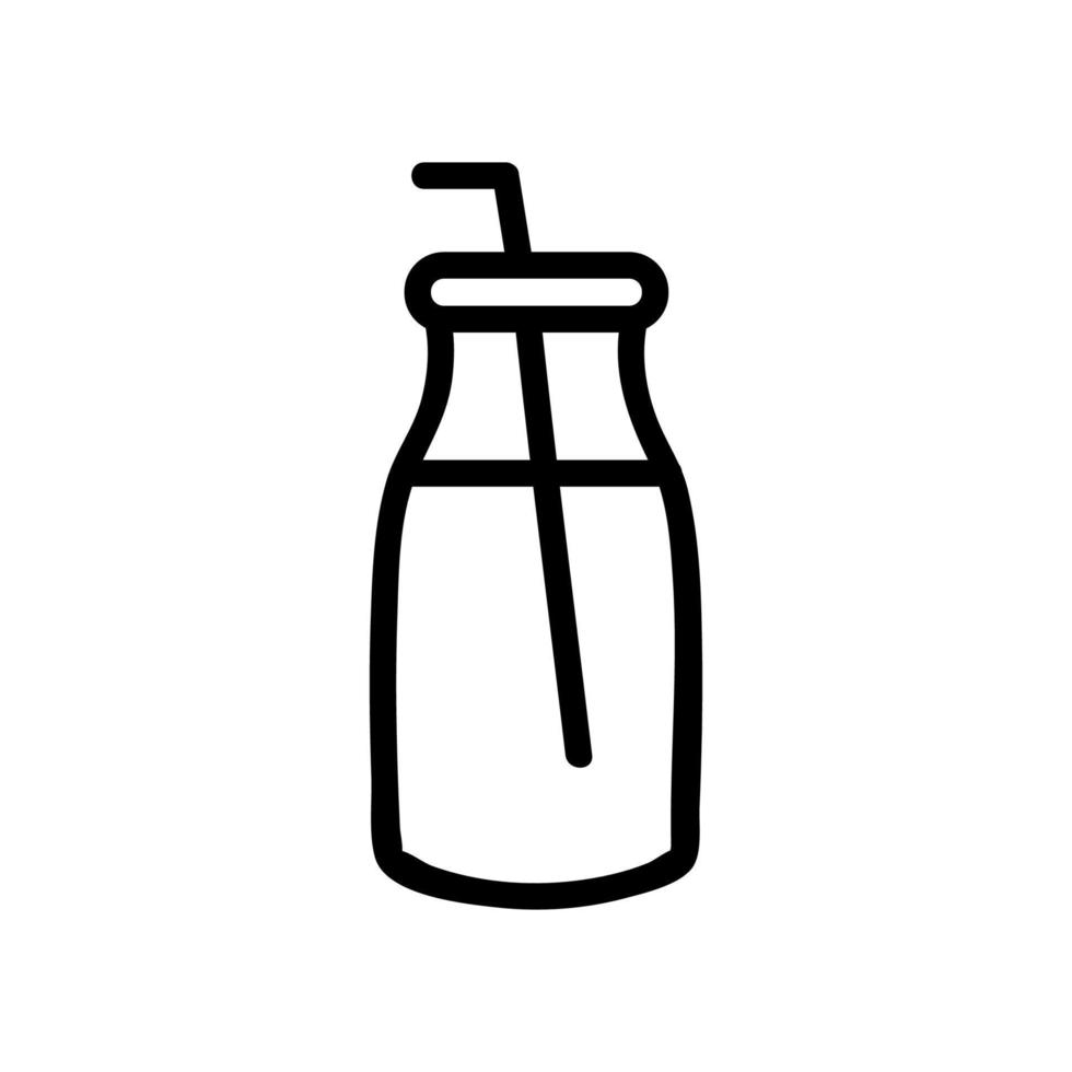 yoghurt in een fles pictogram vector overzicht illustratie