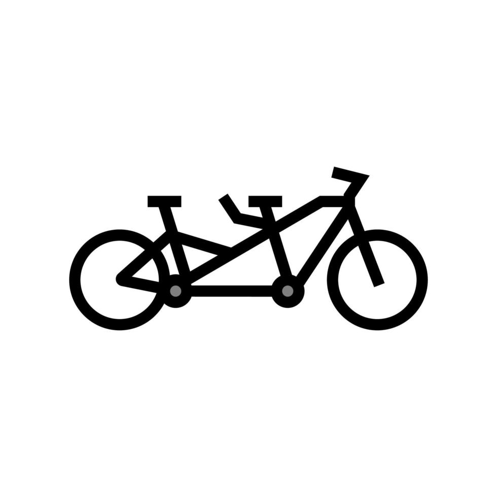 tandem fiets fiets voor paar kleur pictogram vectorillustratie vector