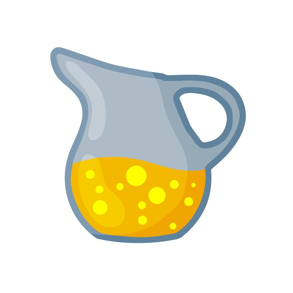 limonade in kan. zomer verfrissend drankje in glazen pot. gele vloeistof met citroen. schets cartoon afbeelding vector