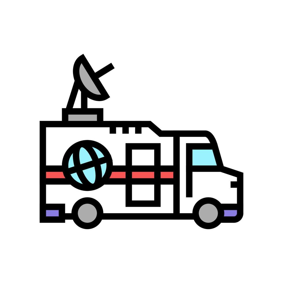 vrachtwagen nieuws kleur pictogram vectorillustratie vector