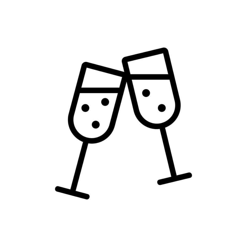 glazen champagne pictogram vector. geïsoleerde contour symbool illustratie vector
