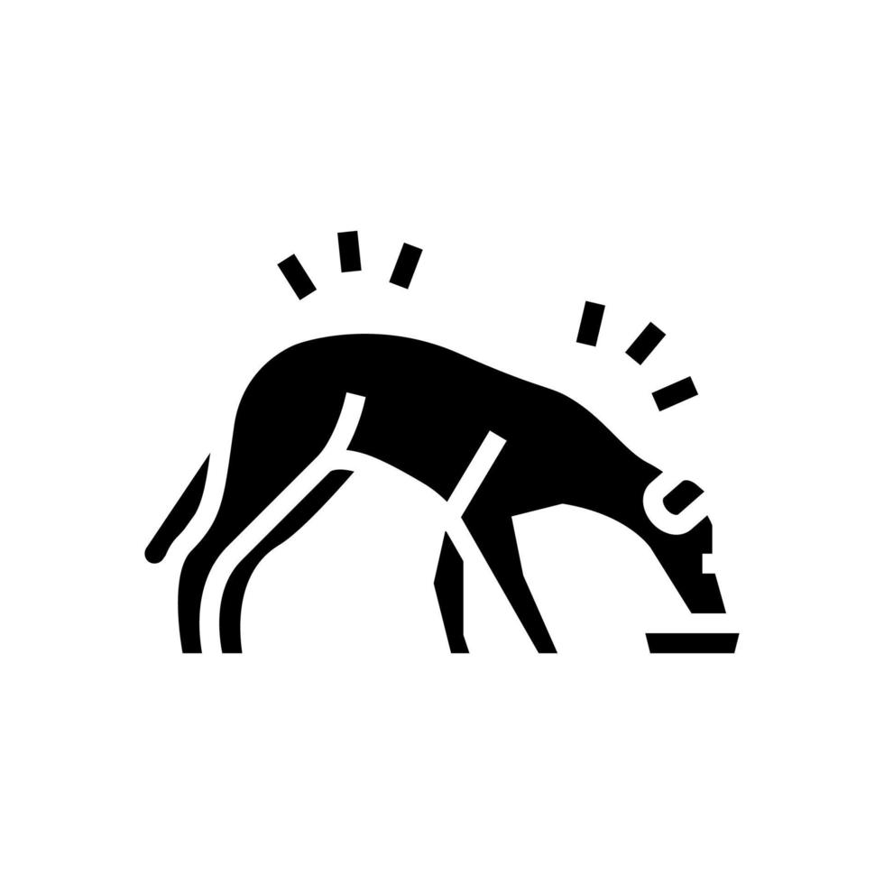 hond eten voedsel glyph pictogram vectorillustratie vector