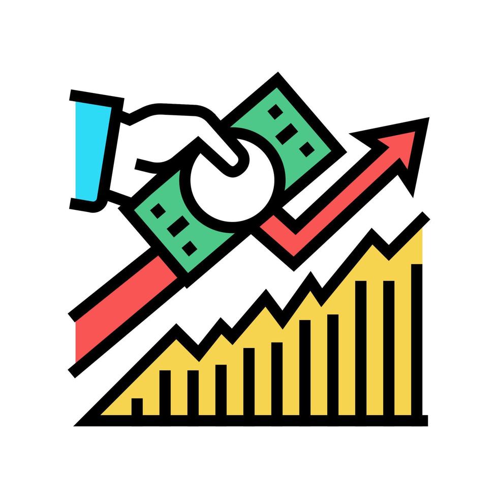 winst groei kleur pictogram vectorillustratie vector