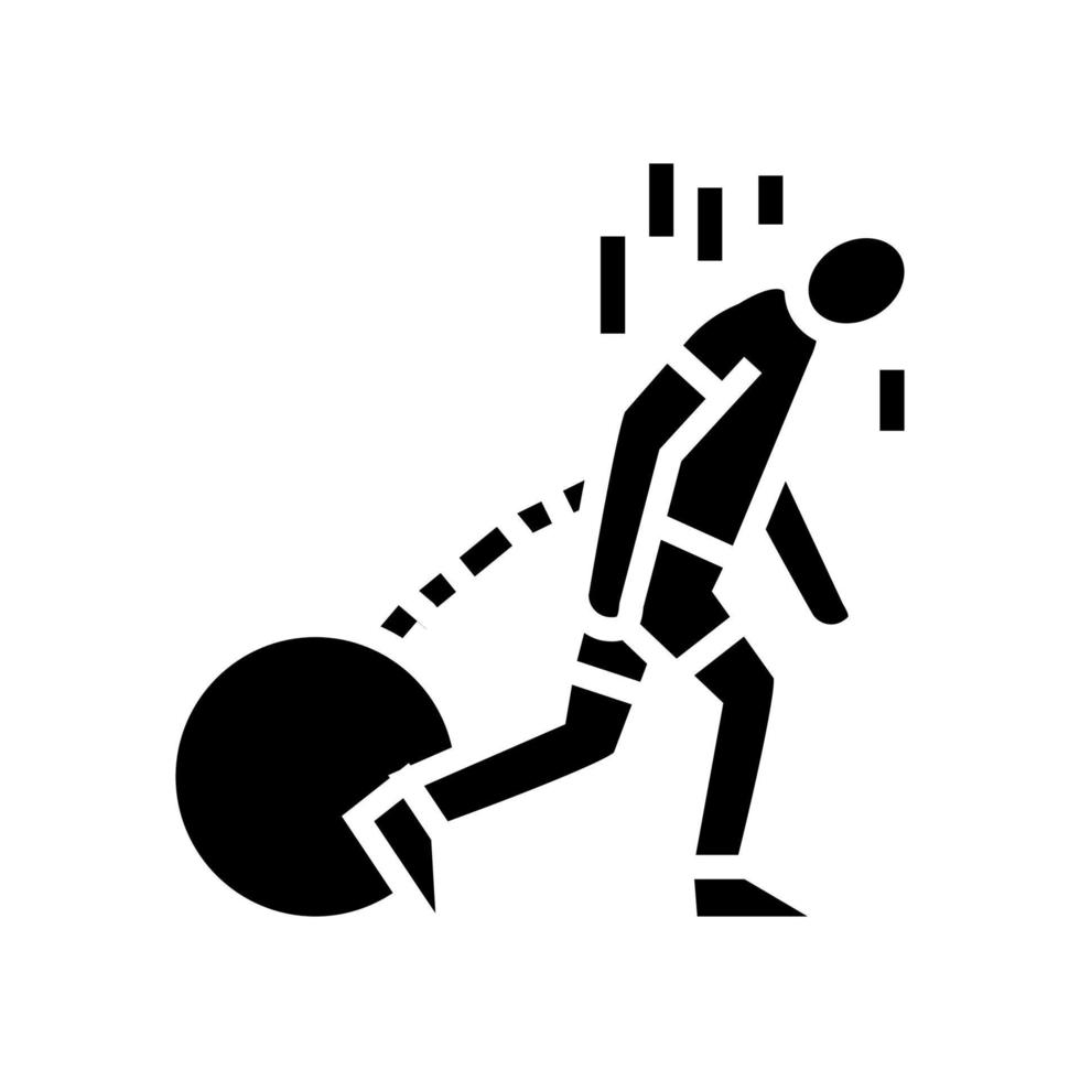 zwakte gezondheidsprobleem glyph pictogram vectorillustratie vector