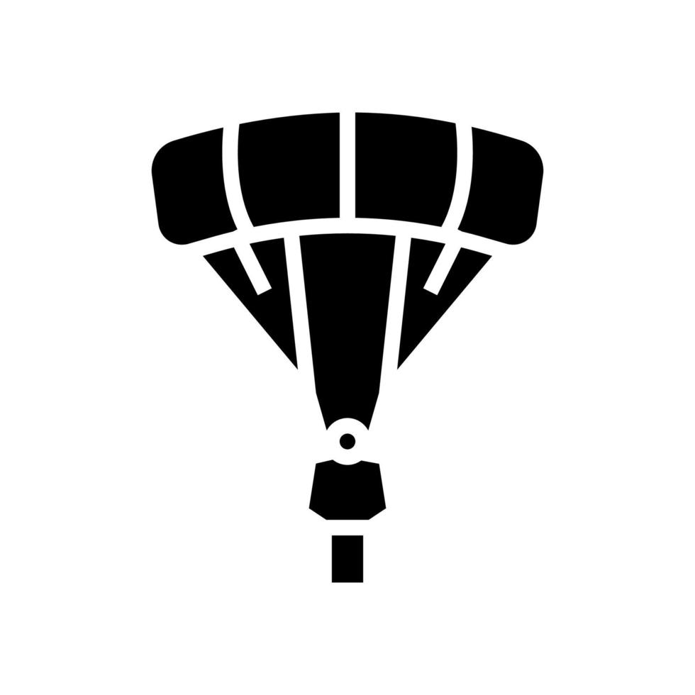 vliegende parachutist glyph pictogram vectorillustratie vector