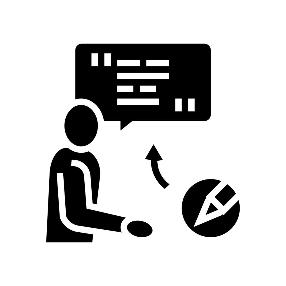 corporate communicatie copywriting glyph pictogram vectorillustratie vector