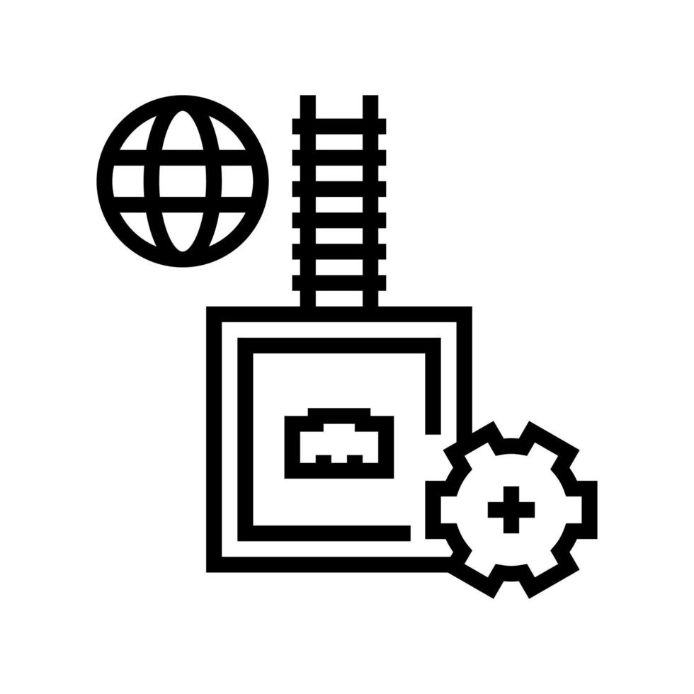 elektrische zekering lijn pictogram vectorillustratie vector