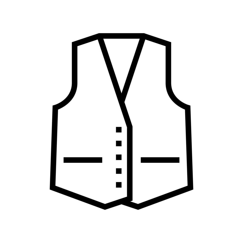 vest formalwear textiel kleding lijn pictogram vectorillustratie vector