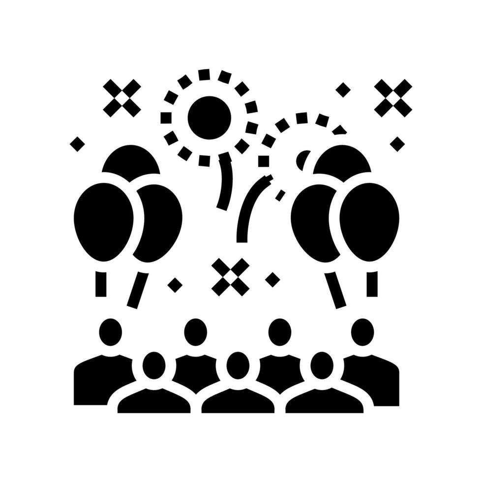 vuurwerk op festival parade glyph pictogram vectorillustratie vector