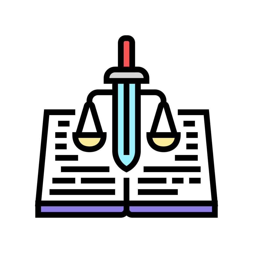 grondwet wet kleur pictogram vectorillustratie vector