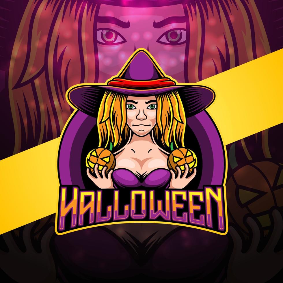 halloween esport mascotte logo ontwerp vector