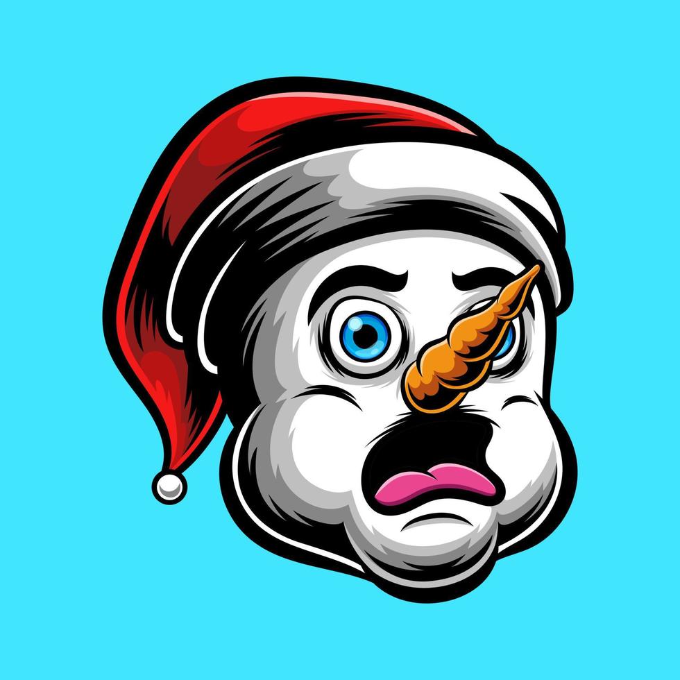 cartoon illustratie van sneeuwpop gezicht vector