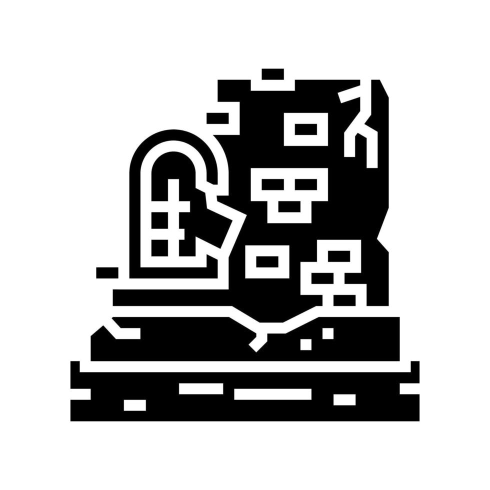 oude ruïnes glyph pictogram vectorillustratie vector