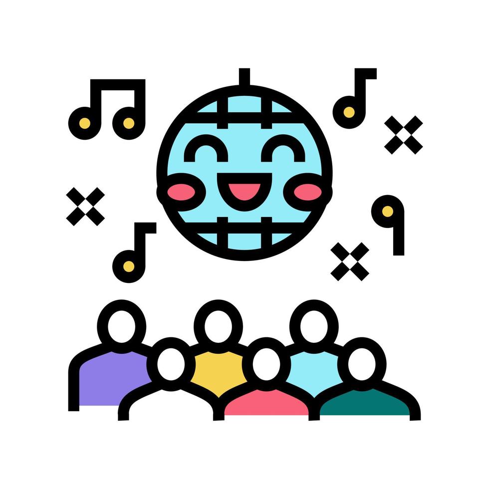 disco kinderfeest kleur pictogram vectorillustratie vector