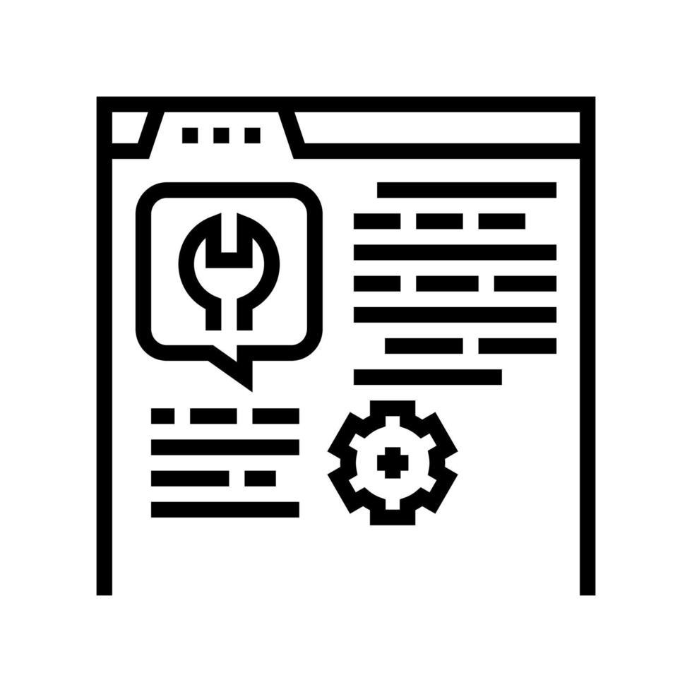 instellingen instructie lijn pictogram vectorillustratie vector