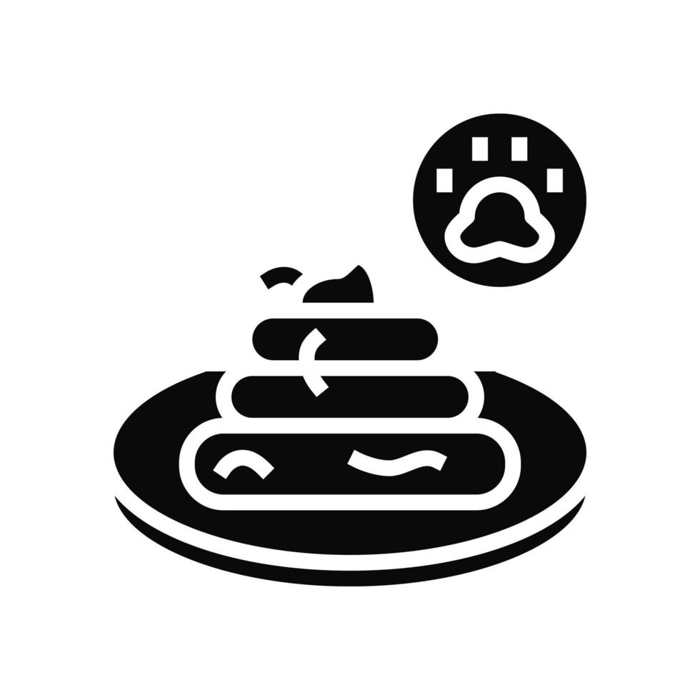 lintworm in poep glyph pictogram vectorillustratie vector