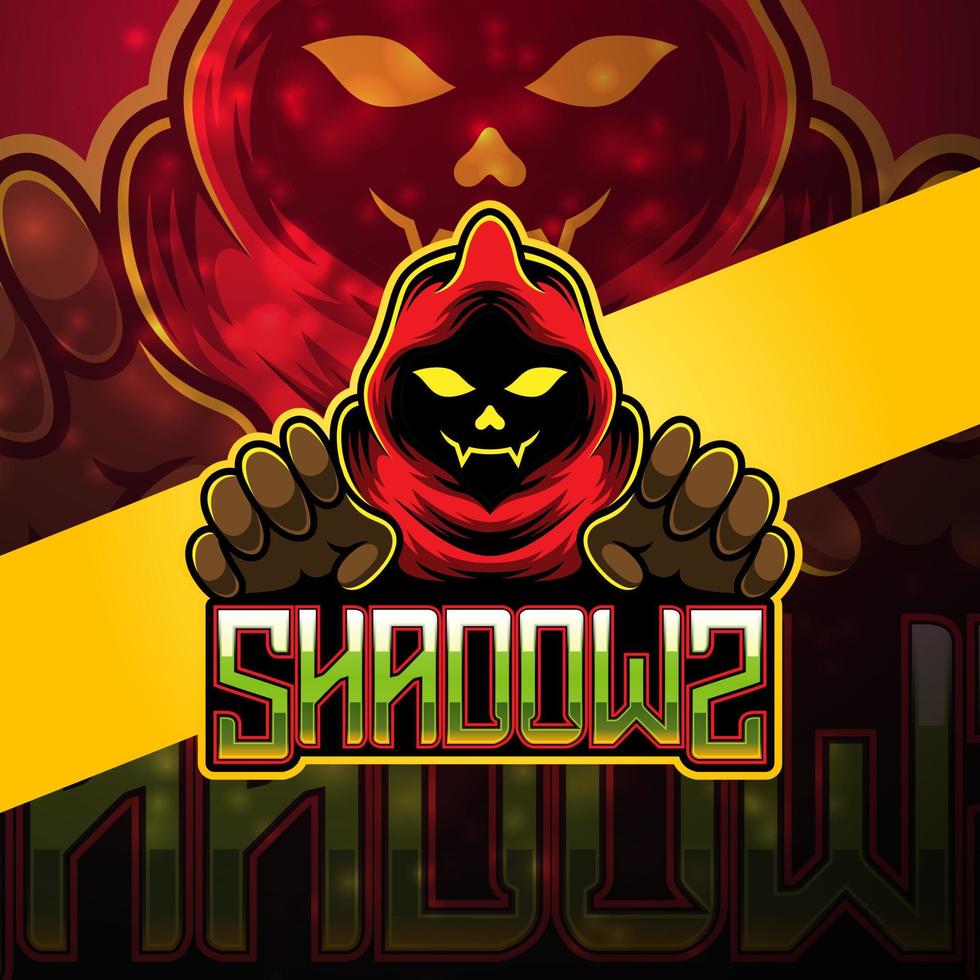 schaduw esport mascotte logo ontwerp vector