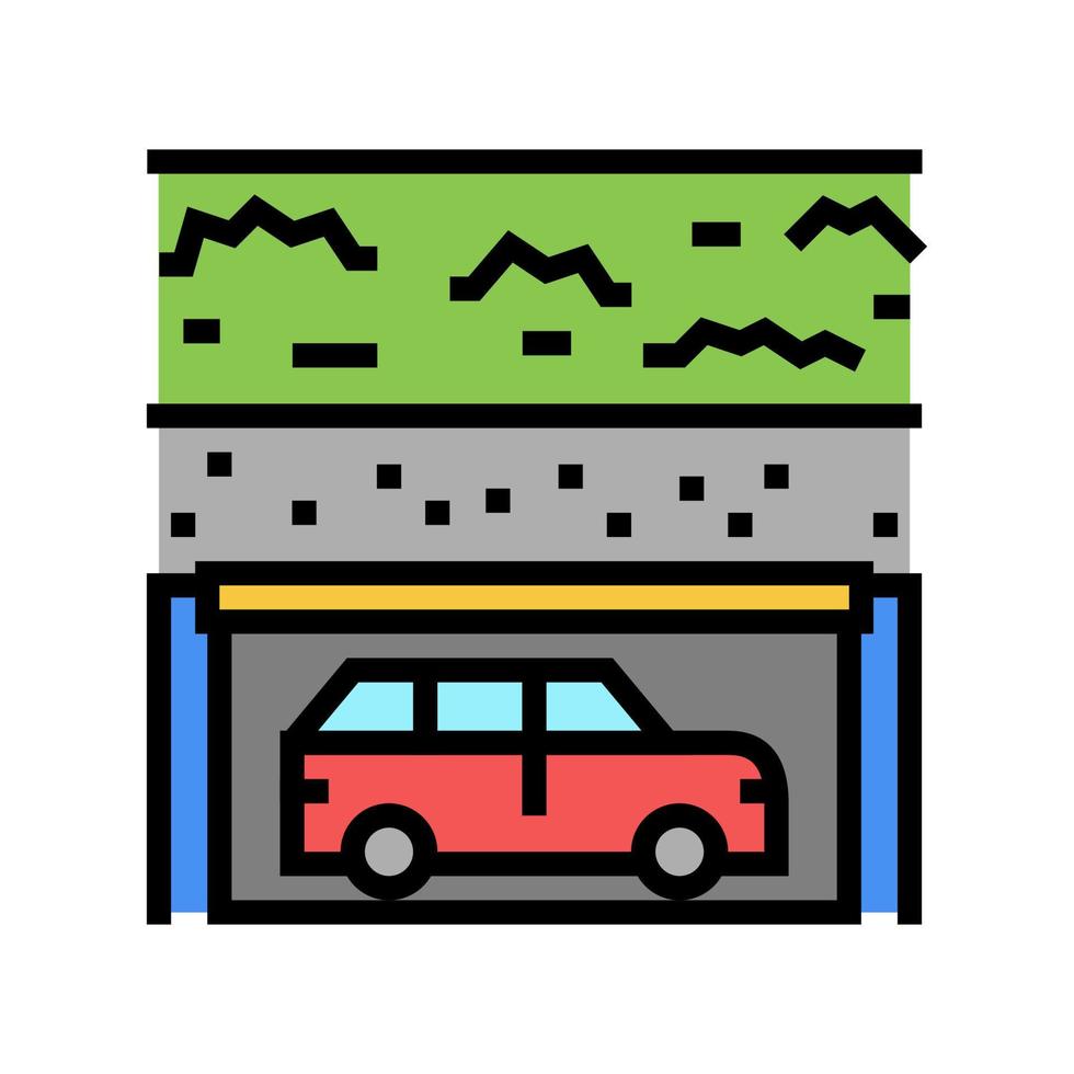 ondergrondse parkeergarage kleur pictogram vectorillustratie vector