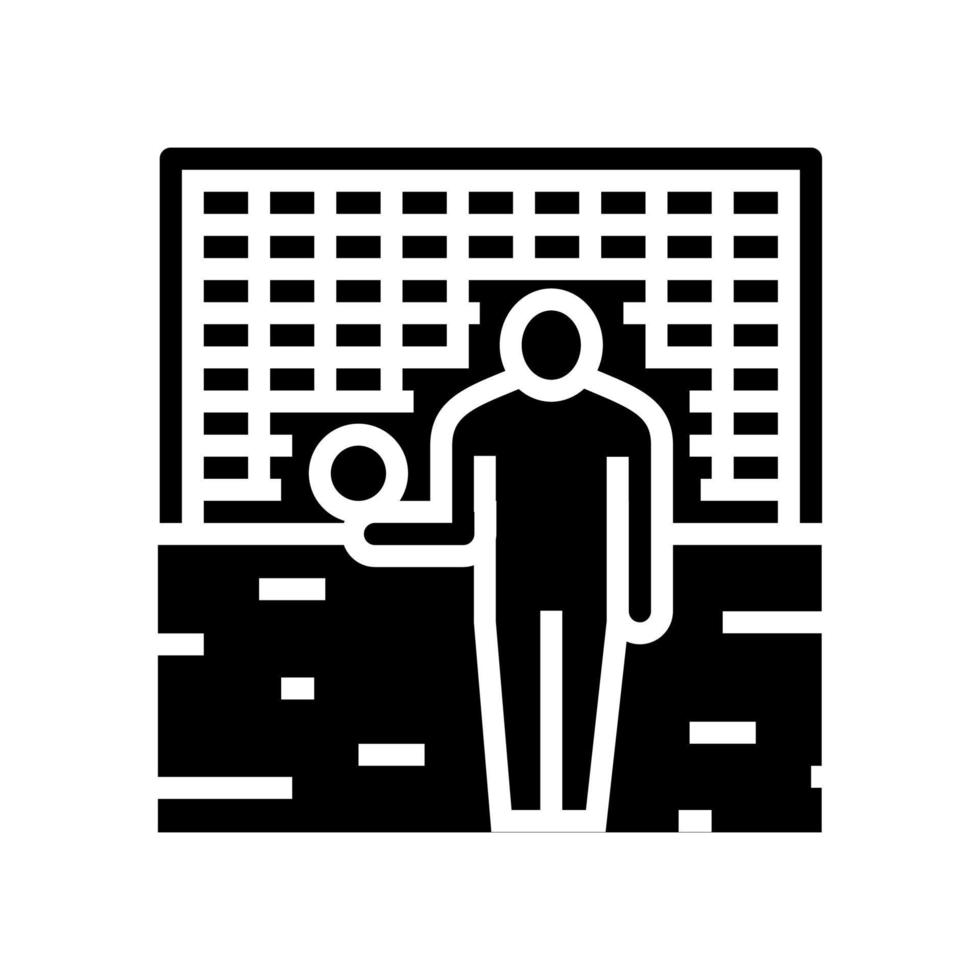 doelman voetbal glyph pictogram vectorillustratie vector