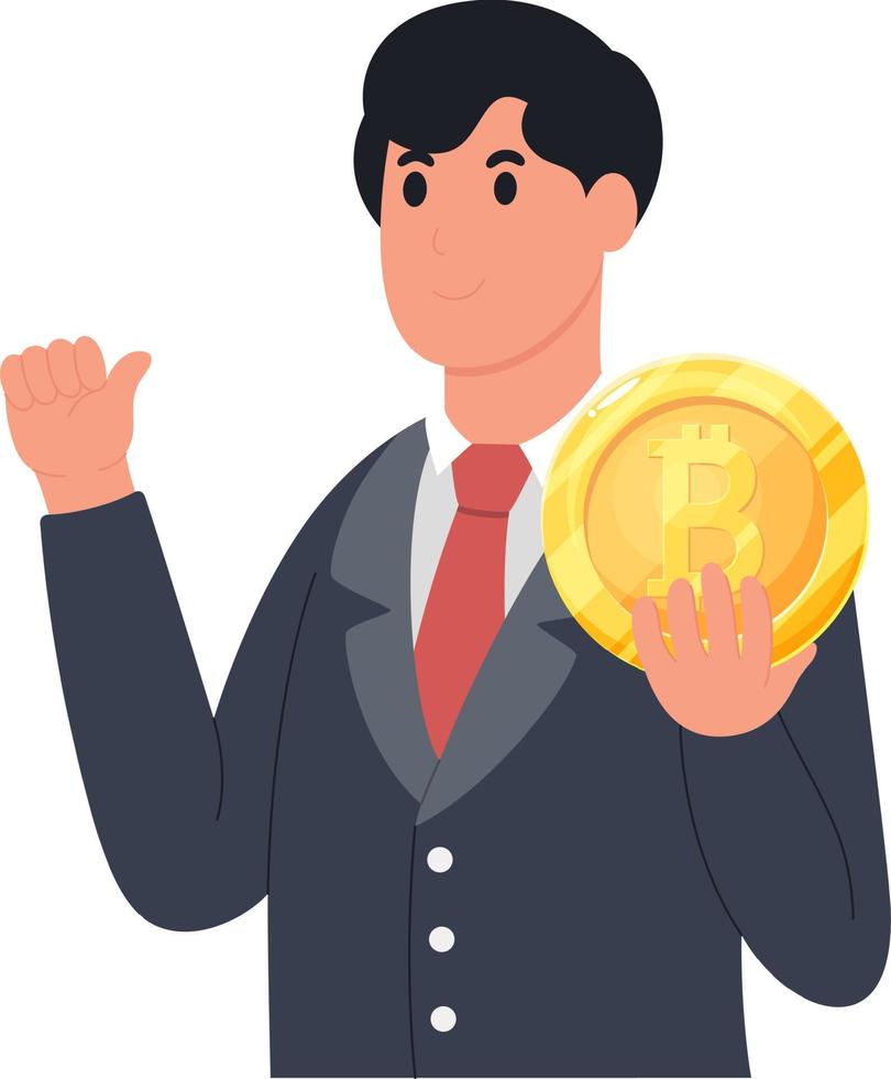 cryptocurrency en blockchain-technologie digitale geldinvestering en handel bitcoin concept illustraties vector