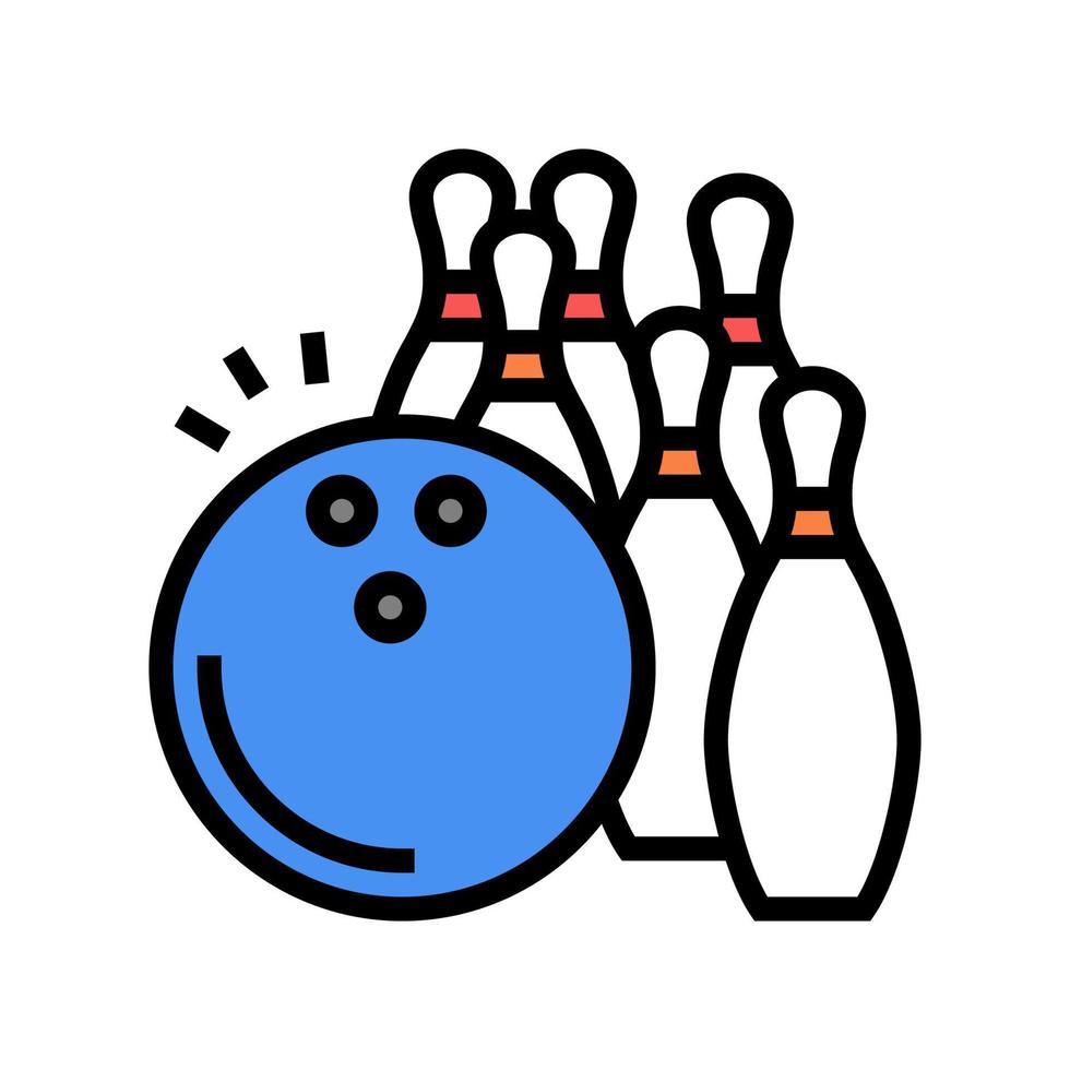 bowling spel kleur pictogram vectorillustratie vector