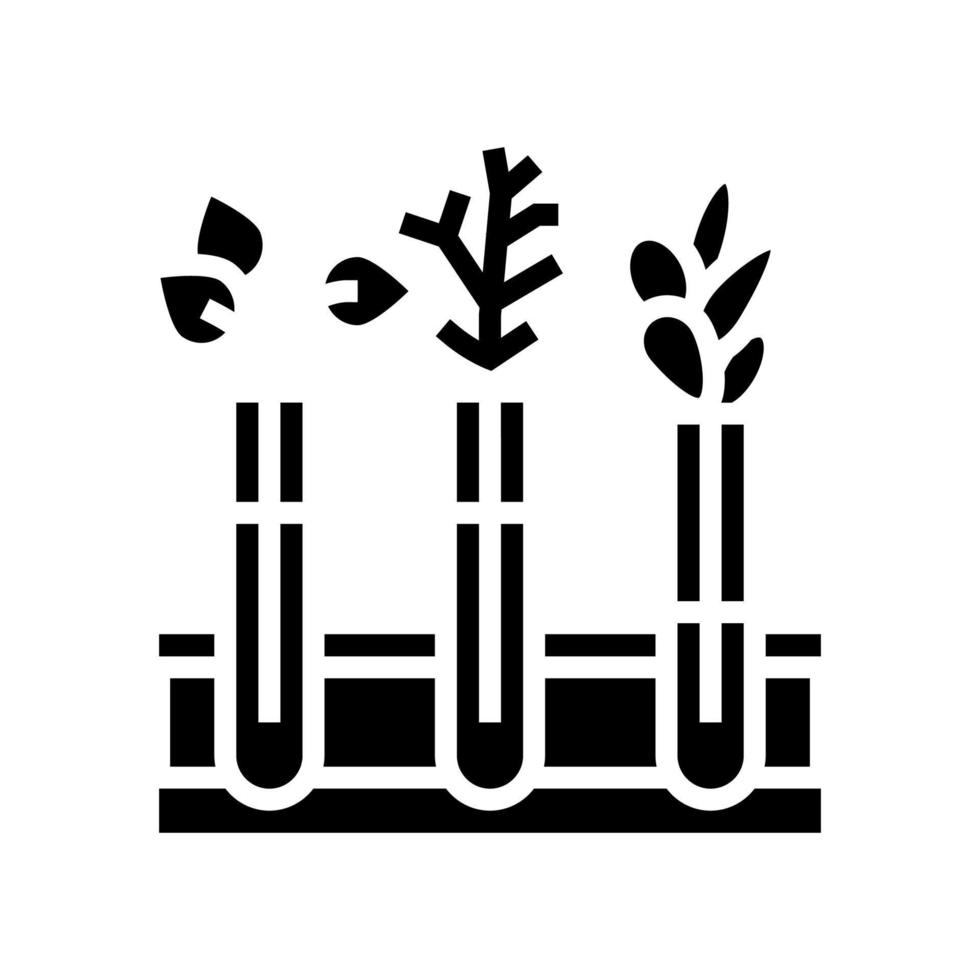 laboratorium plantengroei fytotherapie glyph pictogram vectorillustratie vector