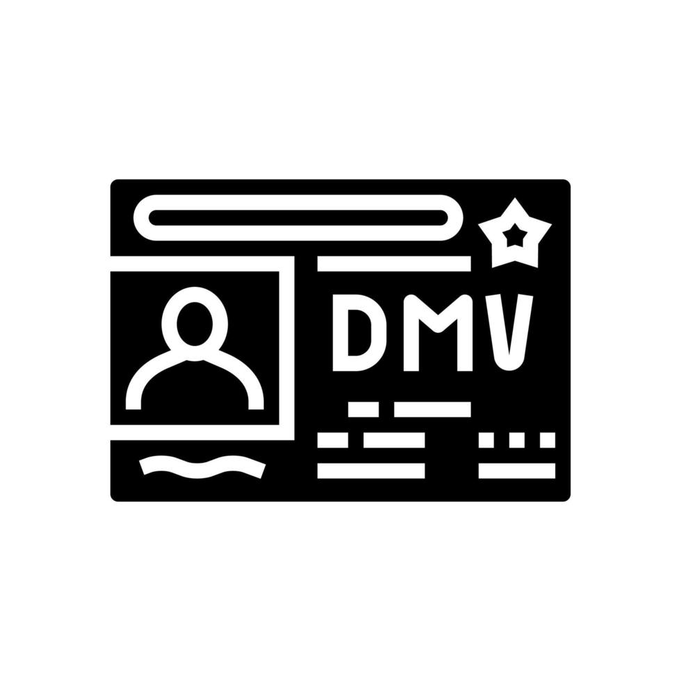 dmv rijbewijs vereisten glyph pictogram vectorillustratie vector