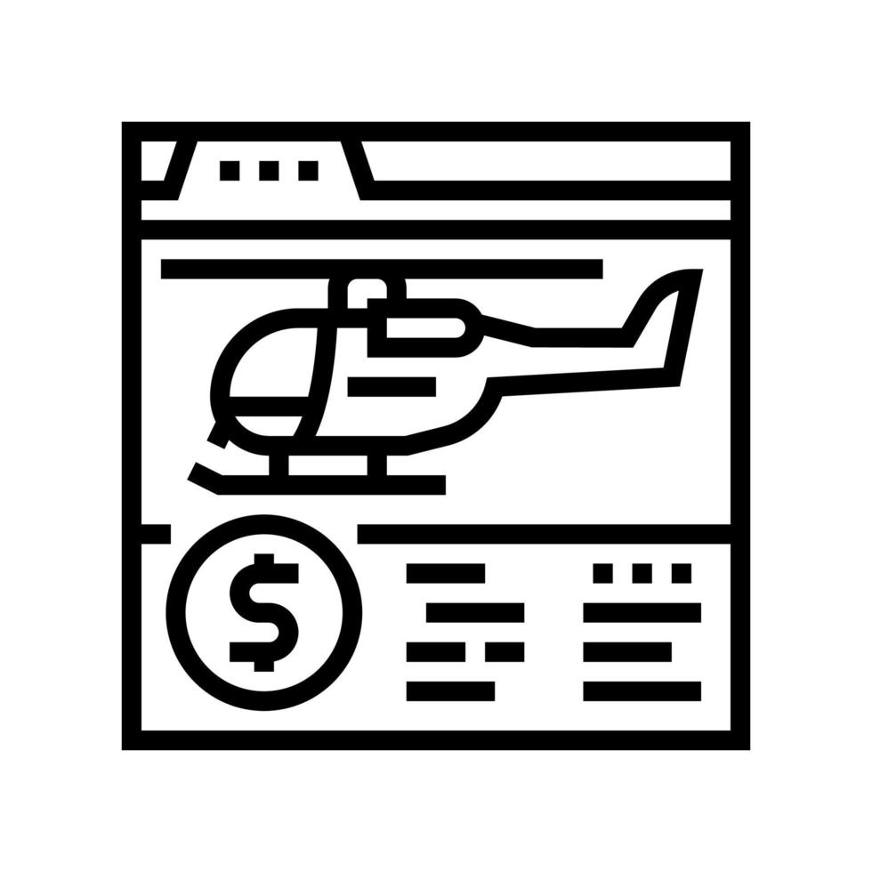 helikopter online kopen lijn pictogram vectorillustratie vector