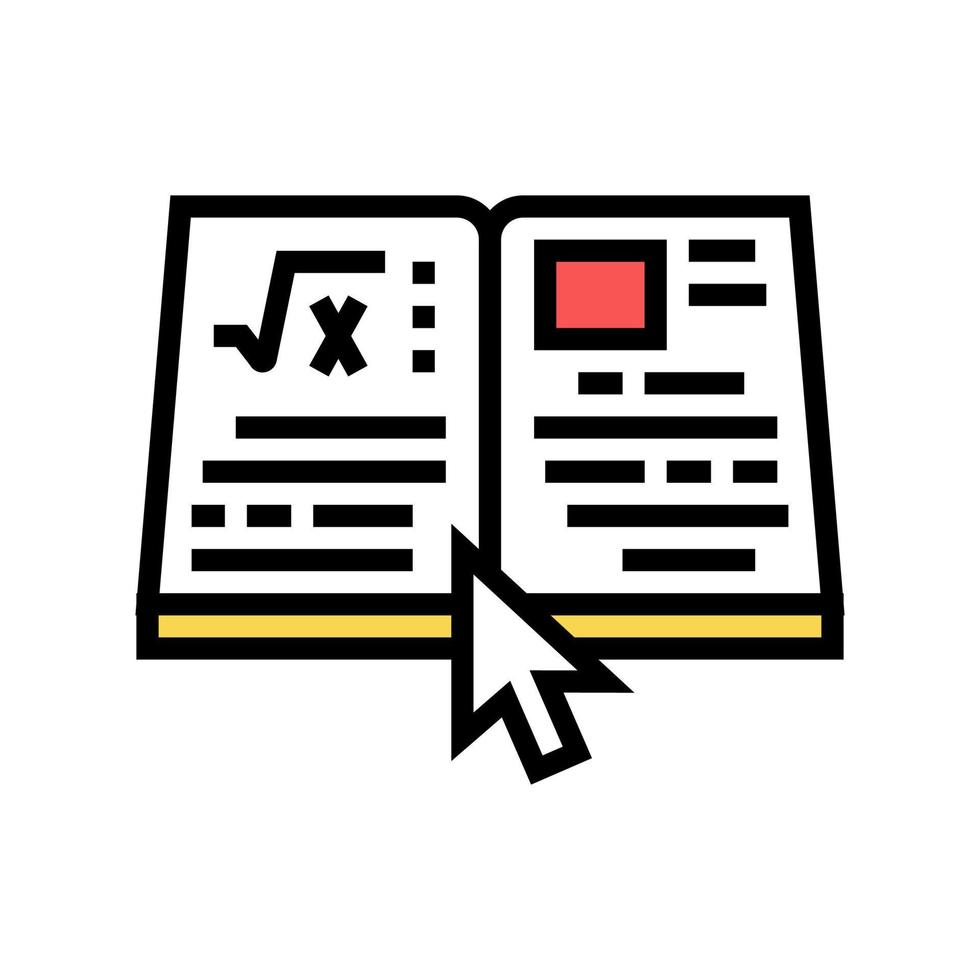 lezen online onderwijs boek kleur pictogram vectorillustratie vector