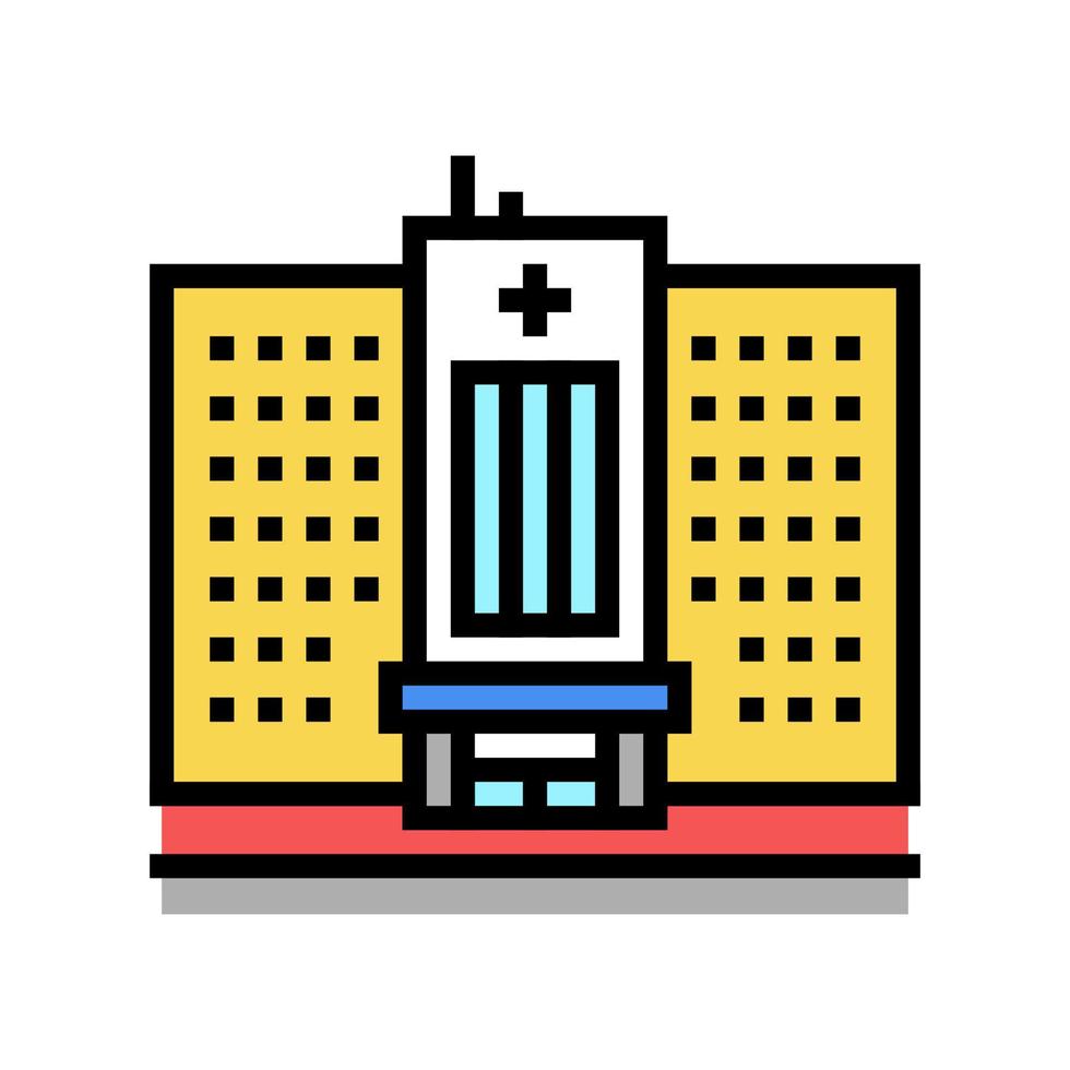 ziekenhuis gebouw kleur pictogram vectorillustratie vector