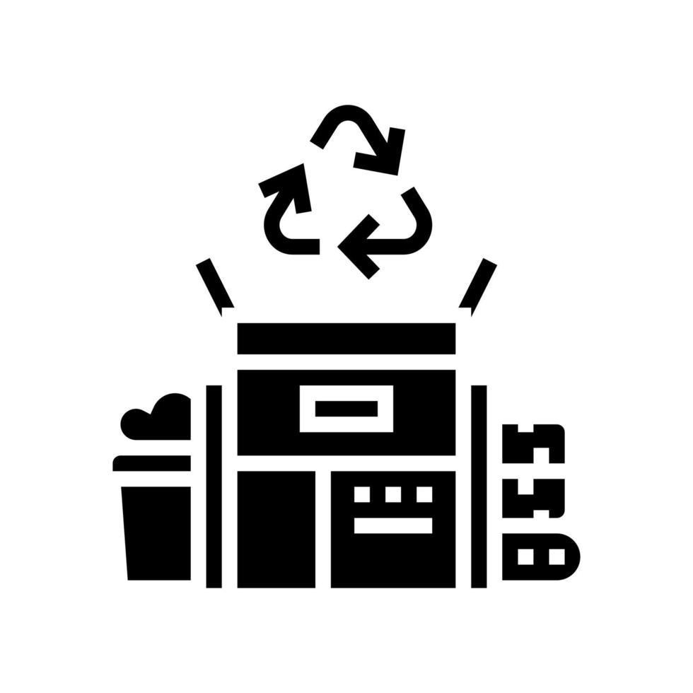 afval recycling glyph pictogram vectorillustratie vector