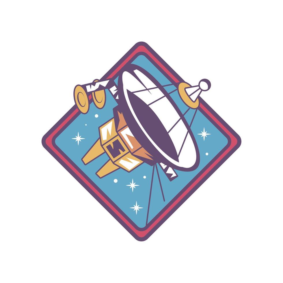 ruimte satelliet badge vector