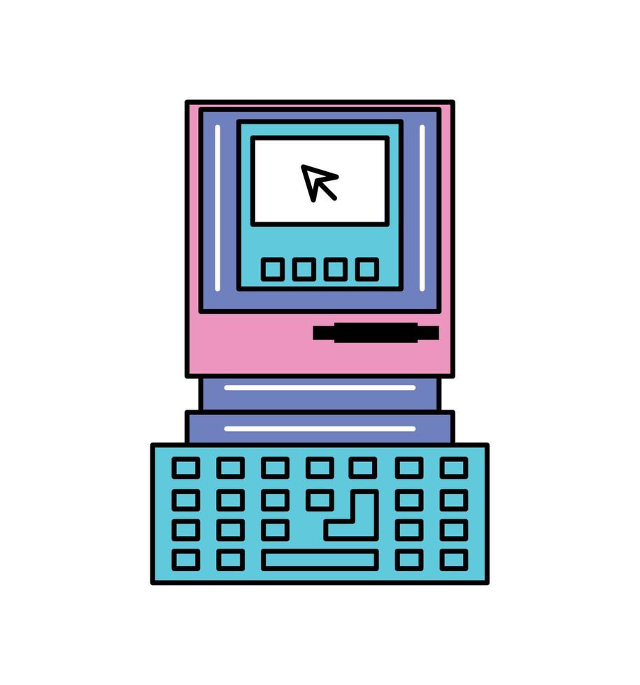 computer retro futuristisch vector