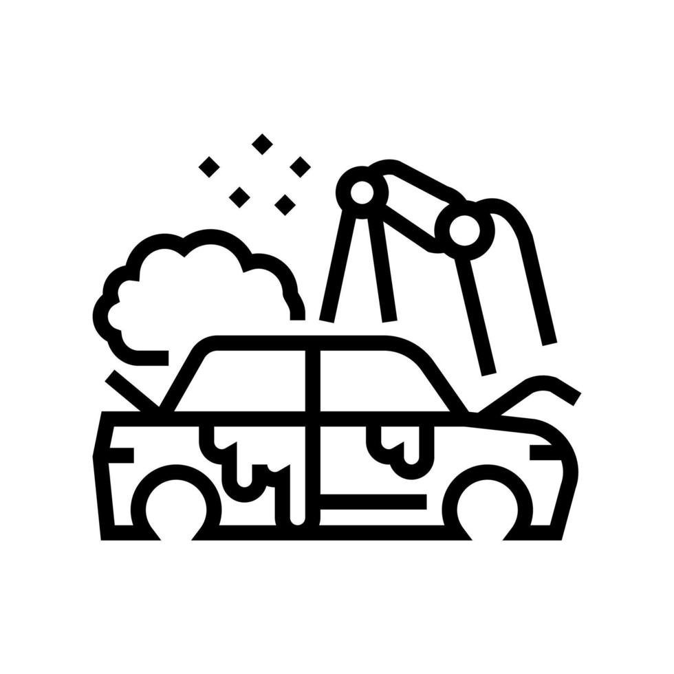 fabriek auto verf baan lijn pictogram vectorillustratie vector