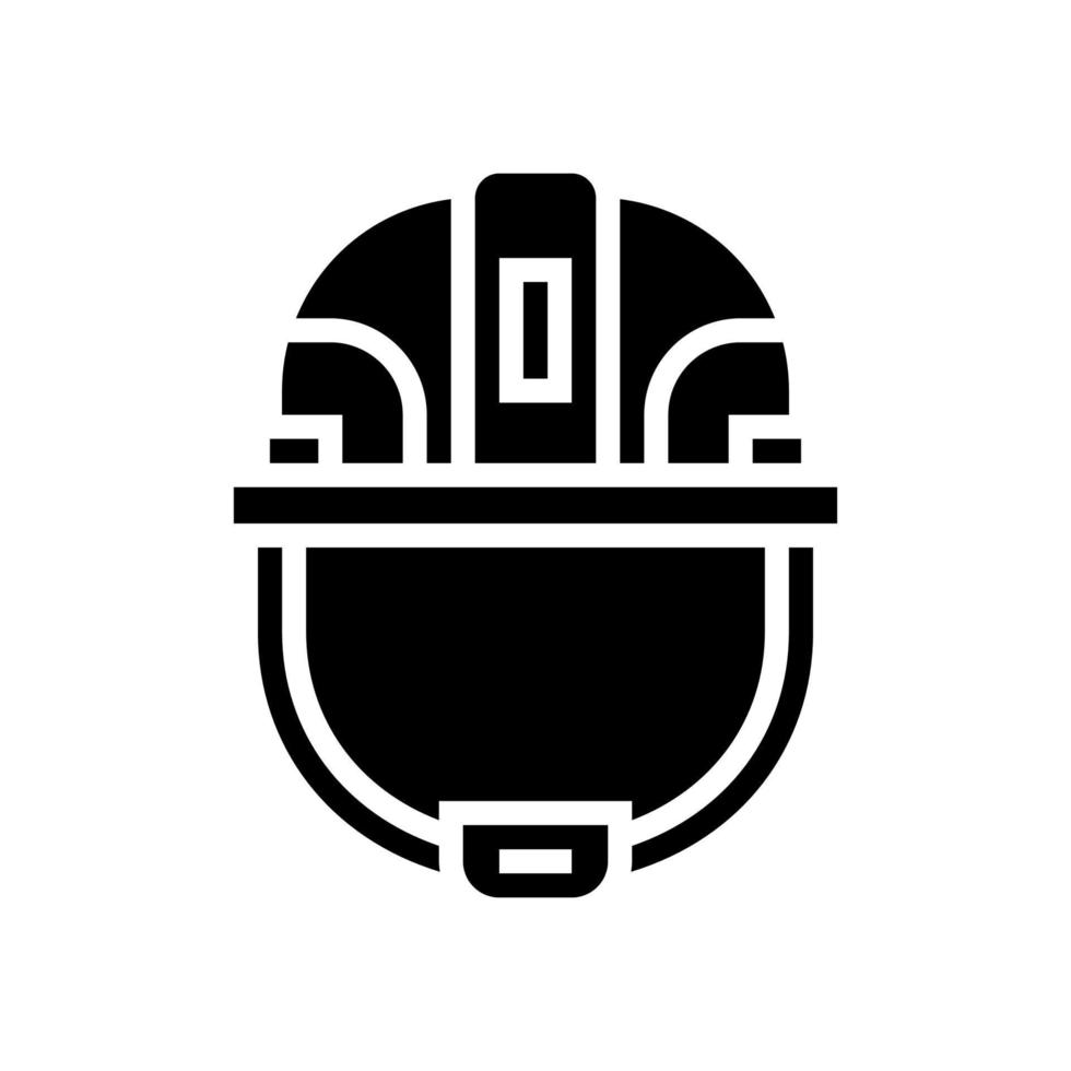 helm hoofd beschermen glyph pictogram vectorillustratie vector