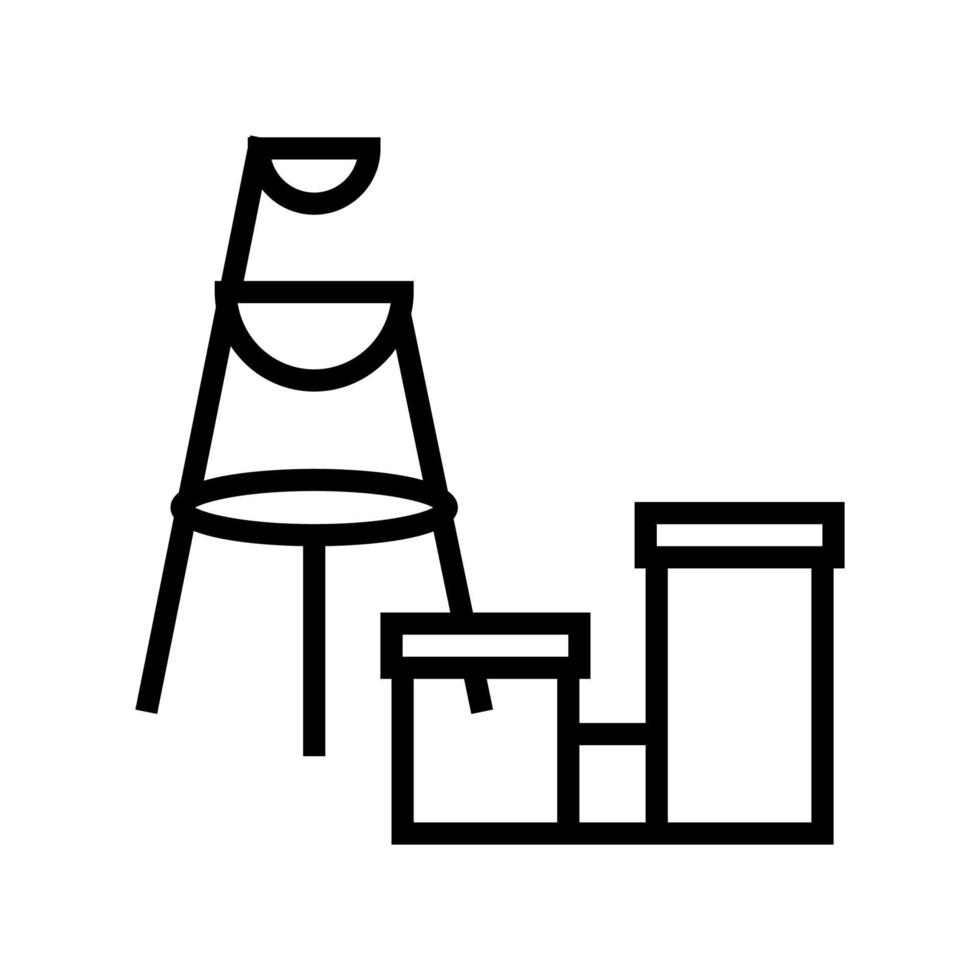 multi-level pot voor kamerplant lijn pictogram vectorillustratie vector