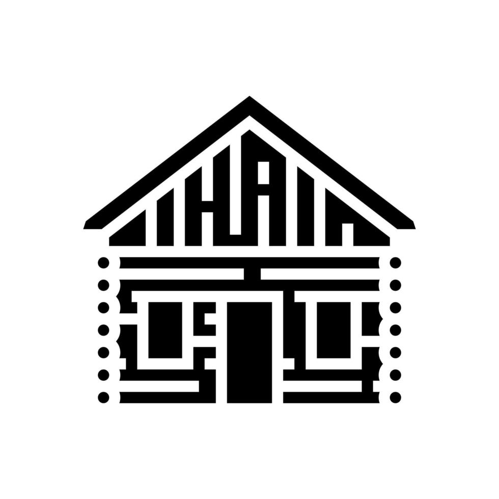 cabine huis glyph pictogram vectorillustratie vector