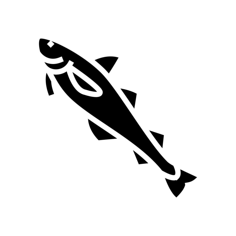 alaska pollock glyph pictogram vectorillustratie vector