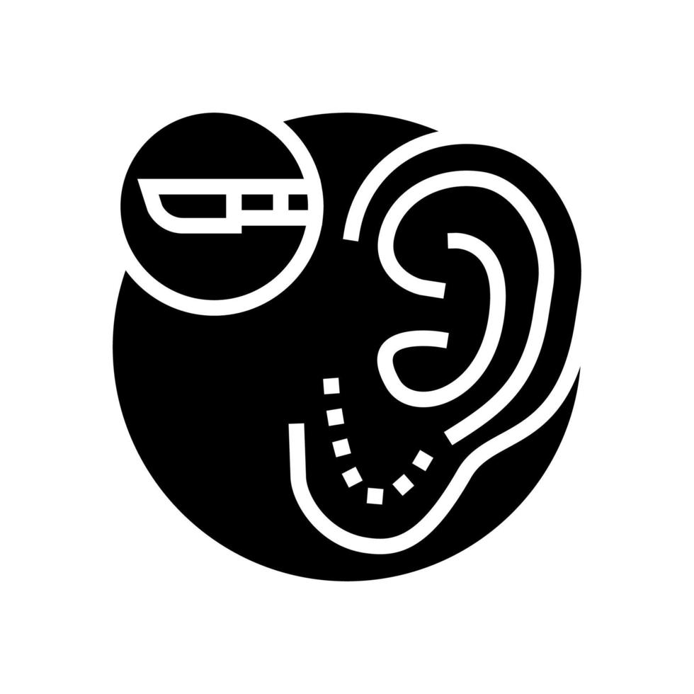 oor chirurgie glyph pictogram vectorillustratie vector