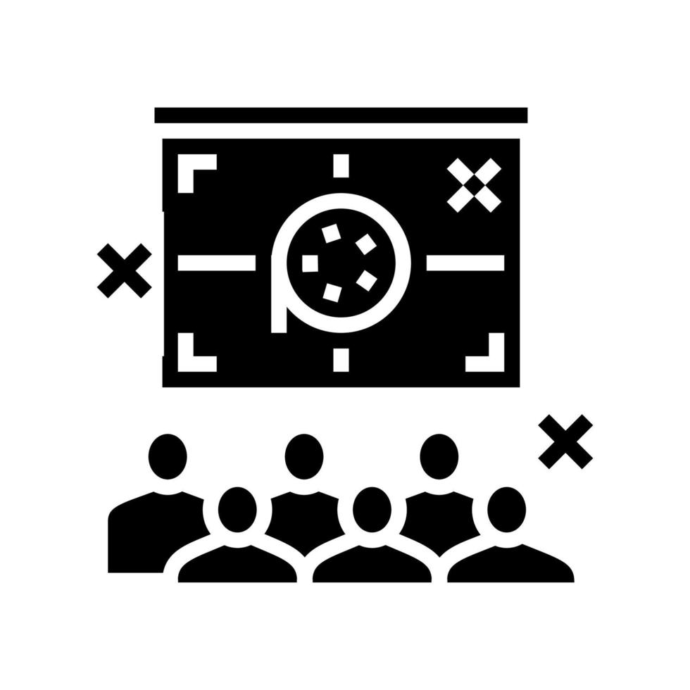 outdoor film kinderfeest glyph pictogram vectorillustratie vector