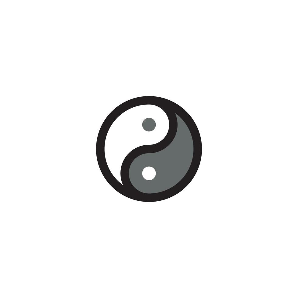 yin yang logo of pictogramontwerp vector