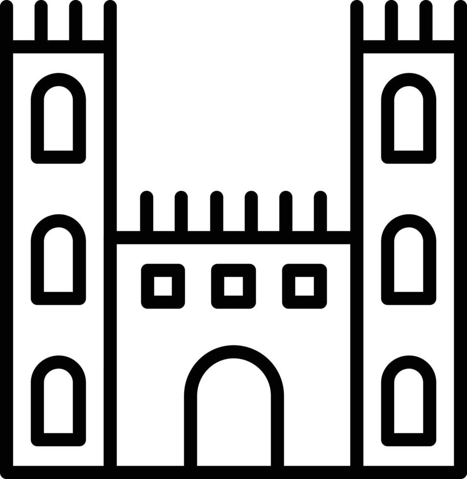 kasteel lijn icoon vector