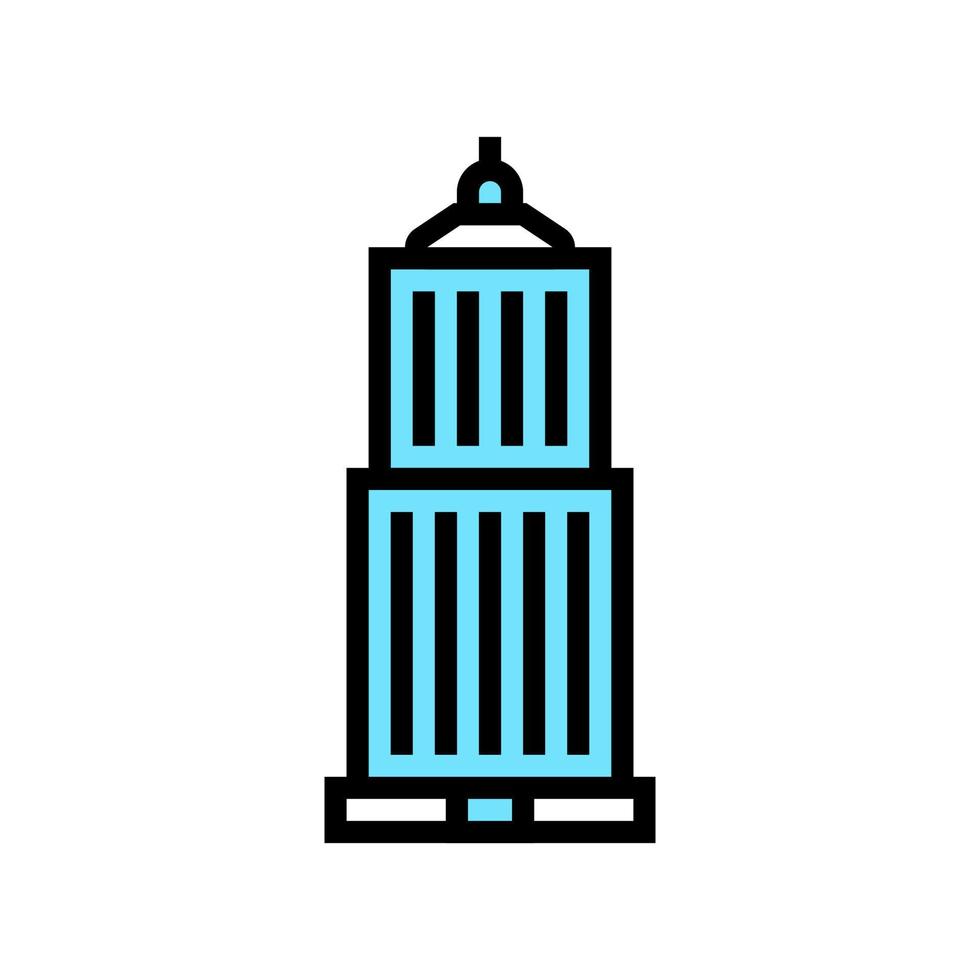 wolkenkrabber zakencentrum gebouw kleur pictogram vectorillustratie vector