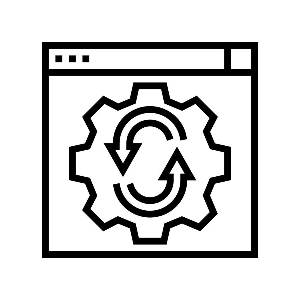 website optimaliseren lijn pictogram vectorillustratie vector