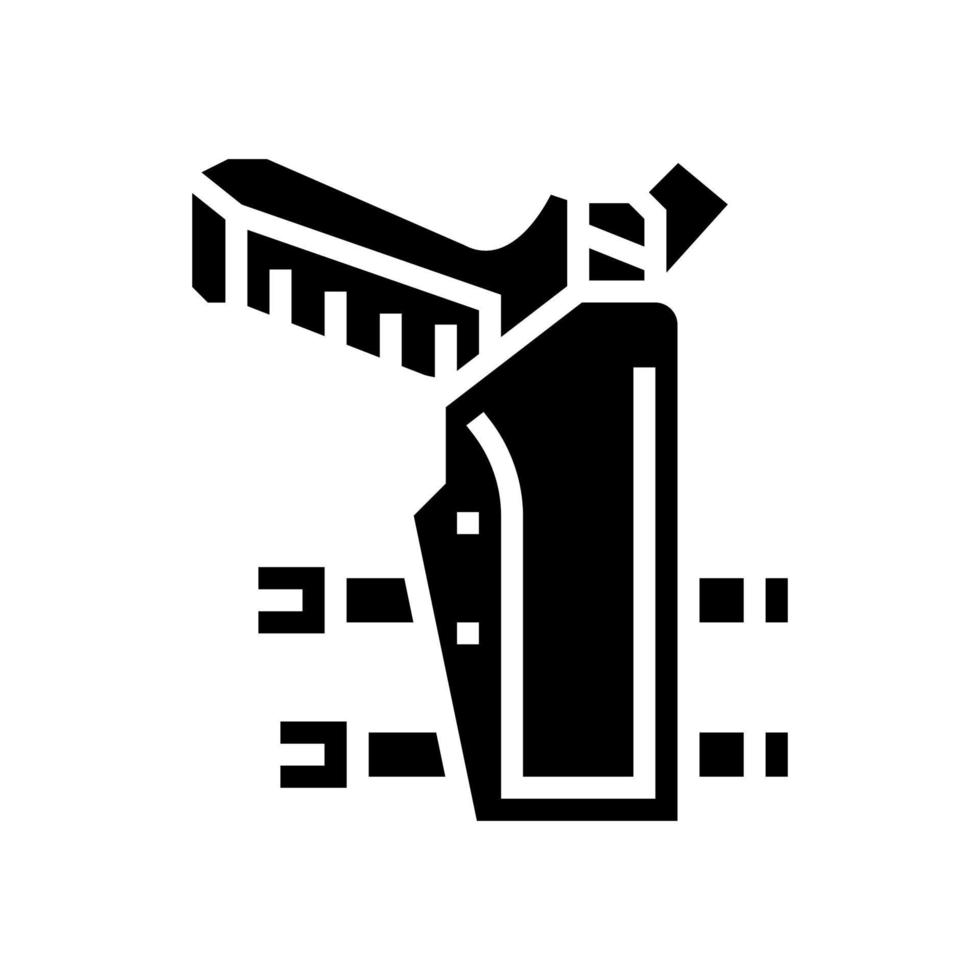 pistool holster glyph pictogram vectorillustratie vector