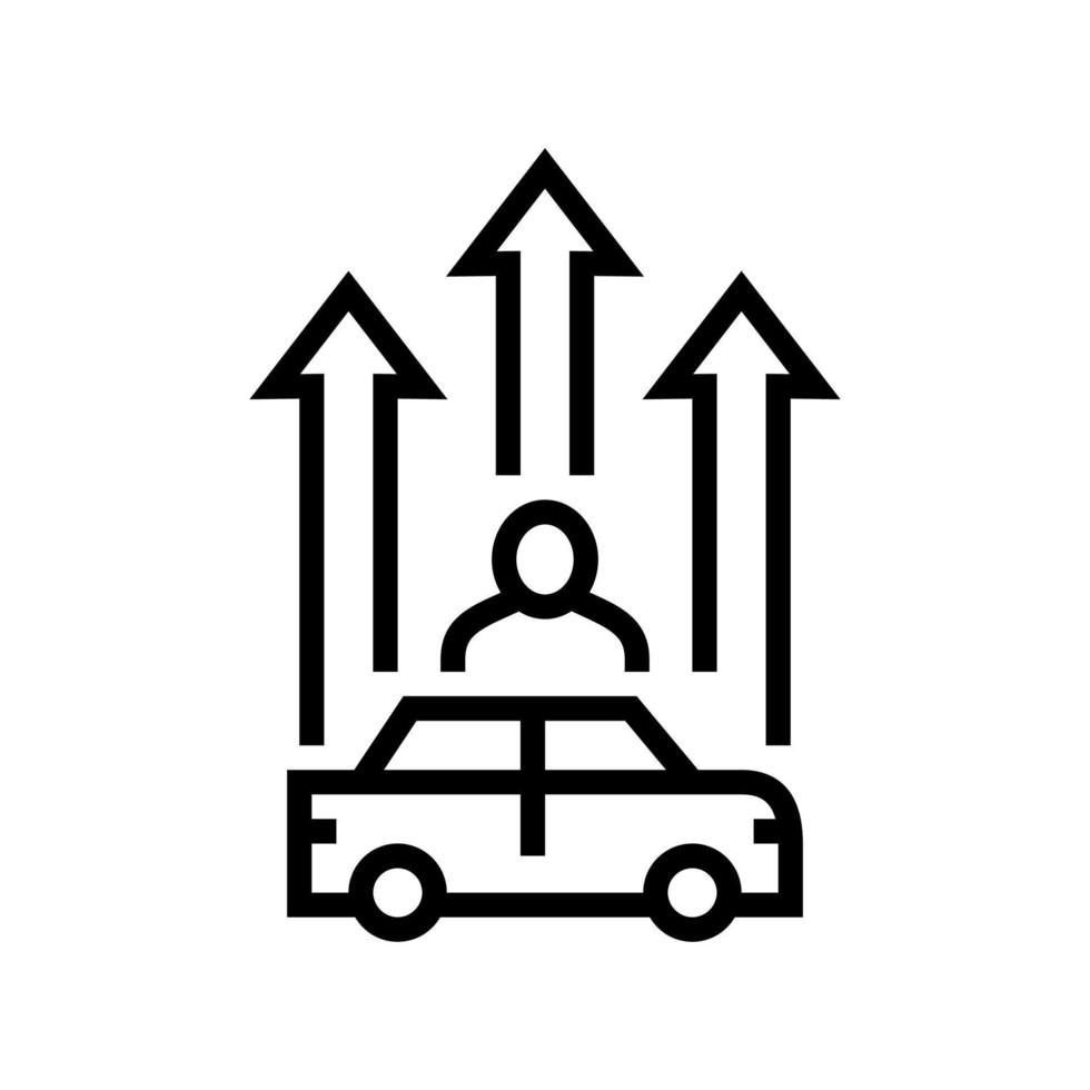 volwassen bestuurder verbetering cursus lijn pictogram vectorillustratie vector