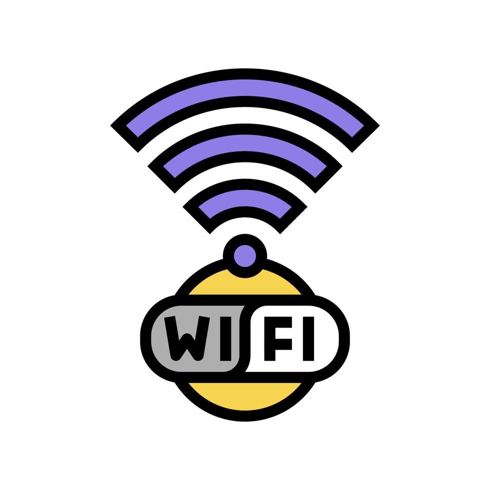 draadloze wifi-verbinding kleur pictogram vectorillustratie vector